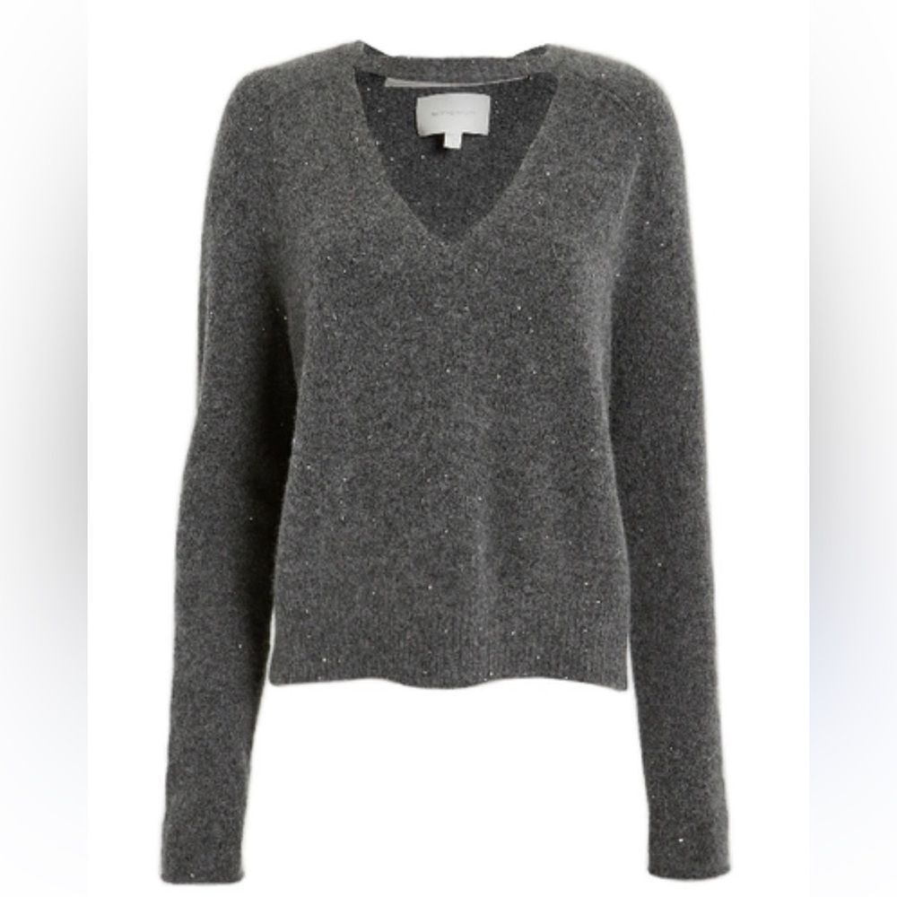 Brochu Walker Falcon Weater Grey Sequin Cashmere Sweater